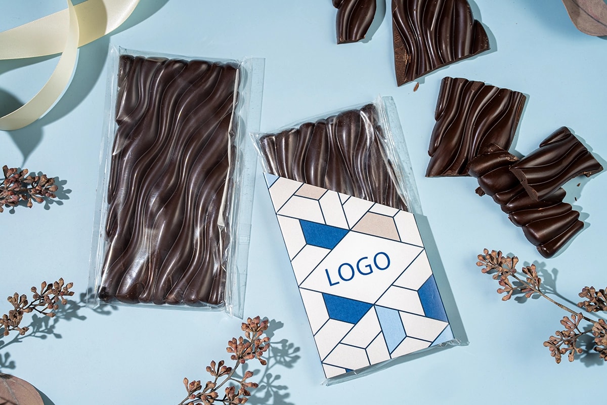 Logoga taskus šokolaad
