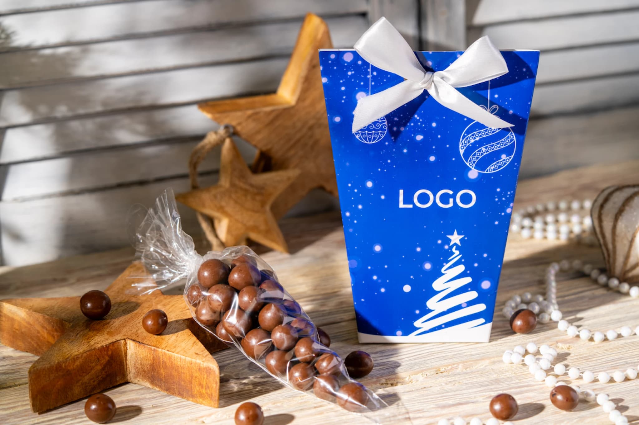 Branded packaging with bow