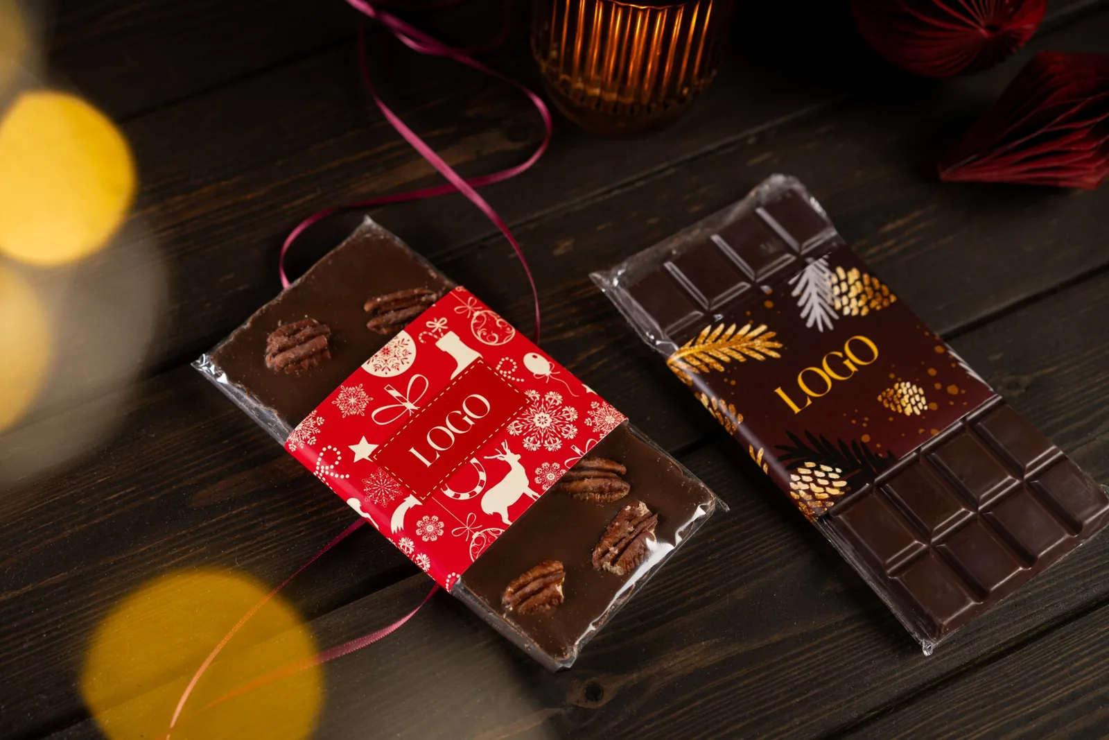 Logo chocolate for partners and employees detail